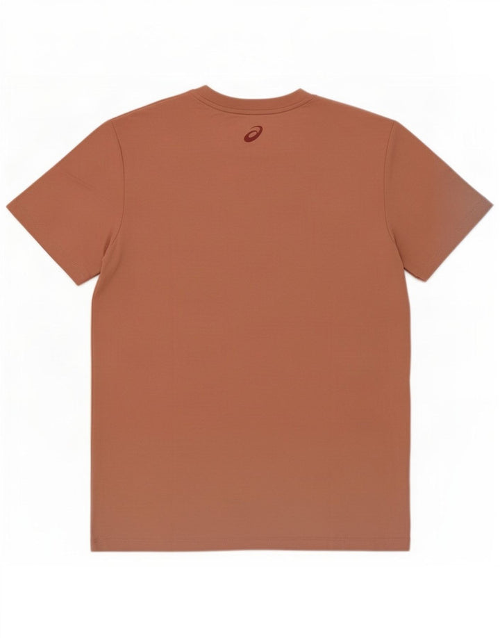 Asics Herren-T-Shirt mit Grafik, groß, braune Baumwolle