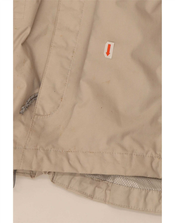 The North Face Womens Hooded Oversized Rain Jacket UK 10 Small Beige Nylon