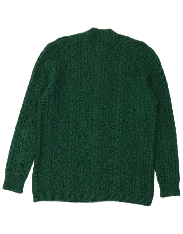 Vintage Herren Cardigan Pullover Mittelgrün