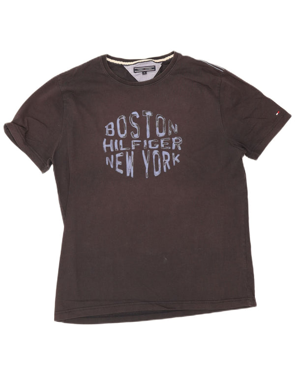 Tommy Hilfiger Herren Grafik T-Shirt Top XL Schwarz Baumwolle