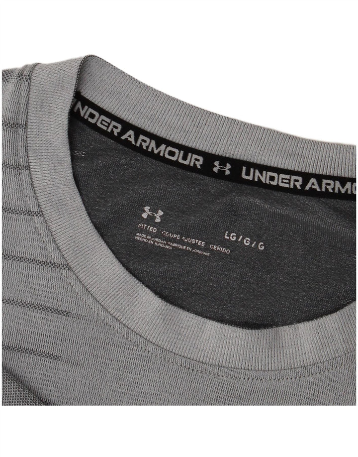 Under Armour Herren Grafik-T-Shirt-Oberteil, groß, grau gestreift