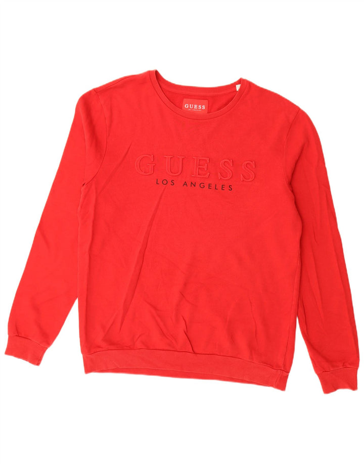 Guess Herren-Sweatshirt mit Grafik, groß, aus roter Baumwolle