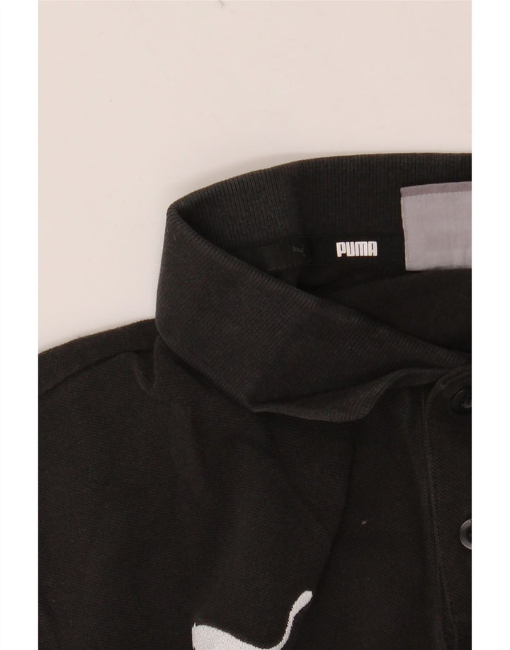PUMA Herren Poloshirt Medium Schwarz Baumwolle