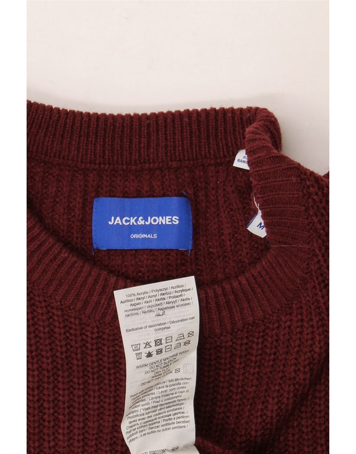 Jack & Jones Herren-Pullover mit Rundhalsausschnitt, mittleres Burgunderrot, Acryl
