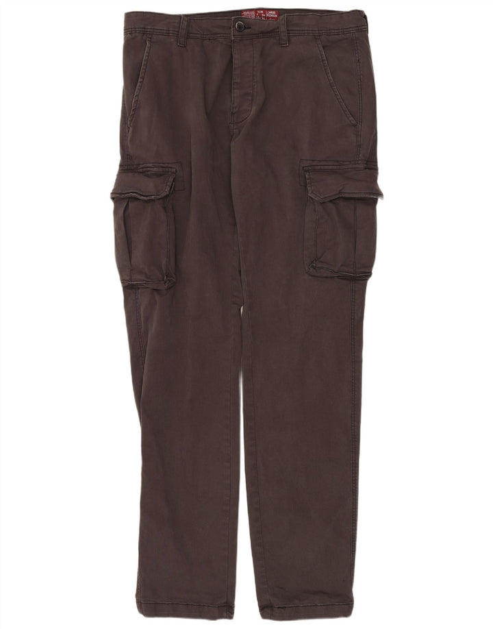 OVS Gerade Herren-Cargohose IT 50 Large W34 L33 Graue Baumwolle