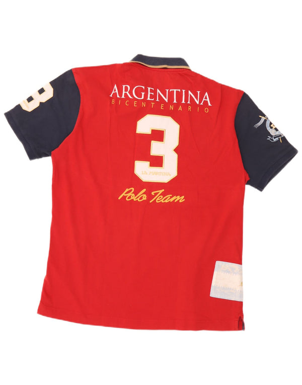 La Martina Herren Bicentenario de Revolucion Mayo Rugby-Poloshirt XL Rot