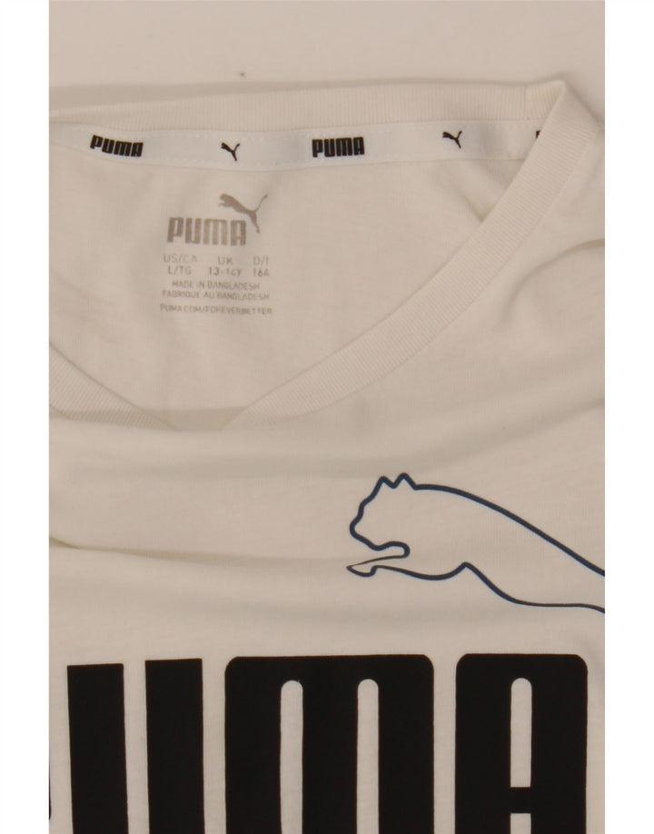 PUMA Boys Graphic T-Shirt Top 13-14 Years White