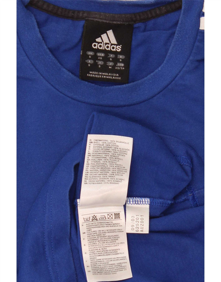 Adidas Herren Graphic Top Langarm Small Blau Baumwolle
