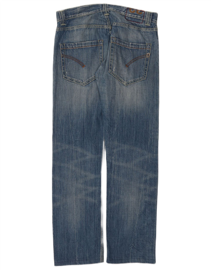 Dondup Damen Distressed Straight Jeans W32 L30 Blaue Baumwolle