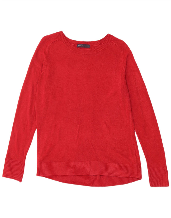 Marks & Spencer Damen-Pullover mit U-Boot-Ausschnitt, UK 14, Mittelrot, Acryl