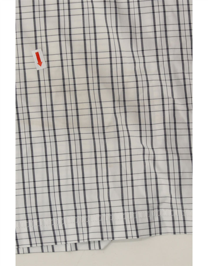 JACK WOLFSKIN Mens Short Sleeve Shirt UK 40/42 Large White Check Polyester Vintage Jack Wolfskin and Second-Hand Jack Wolfskin from Messina Hembry 