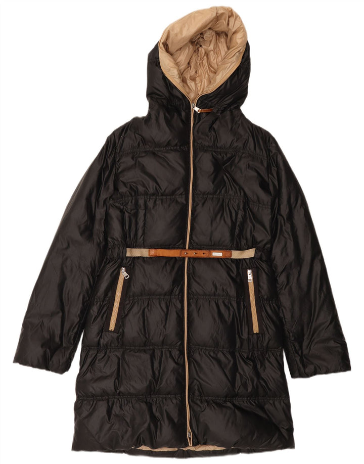 Henry Cottons Wattierter Damenmantel mit Kapuze IT 48 XL Schwarz Polyamid