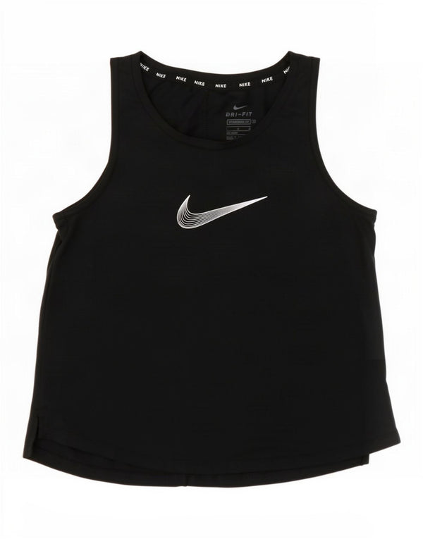 Nike Dri Fit Grafik-Trägershirt für Mädchen, 12–13 Jahre, Größe L, Schwarz, Polyester