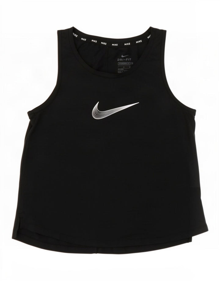 Nike Dri Fit Grafik-Trägershirt für Mädchen, 12–13 Jahre, Größe L, Schwarz, Polyester
