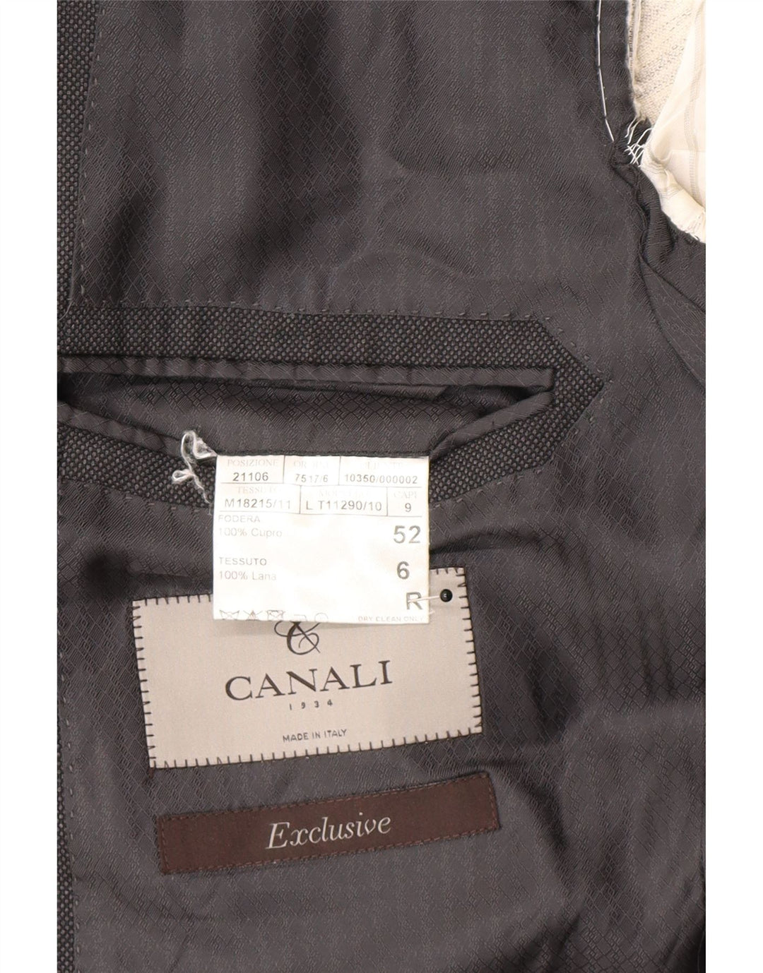 Canali Herren-Blazer mit 2 Knöpfen, IT 52 XL, graue Wolle