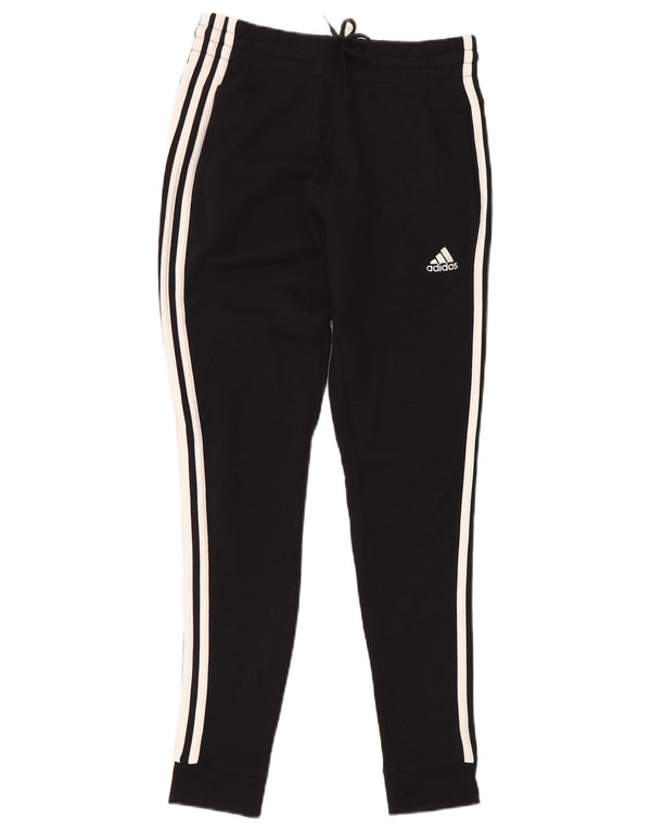 ADIDAS Damen Trainingshose Jogger UK 4/6 XS Schwarz Baumwolle