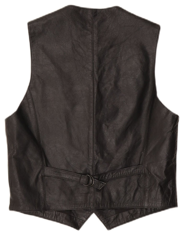 Vintage Herren Lederweste IT 50 Medium Schwarz