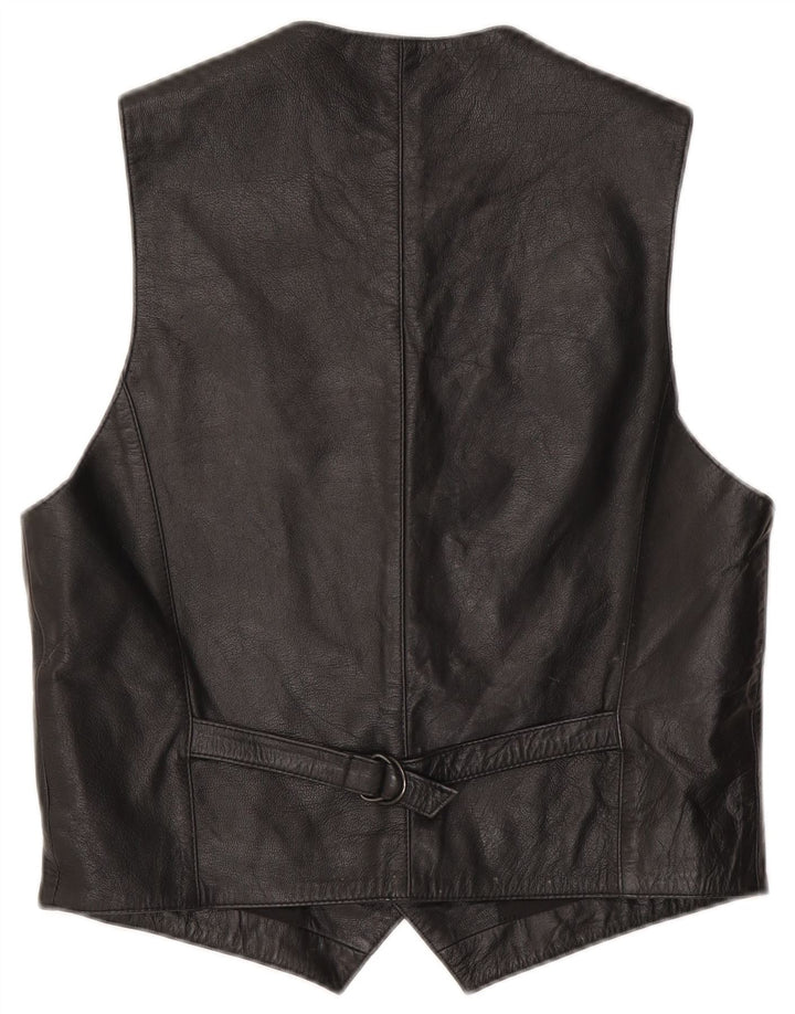 Vintage Herren Lederweste IT 50 Medium Schwarz