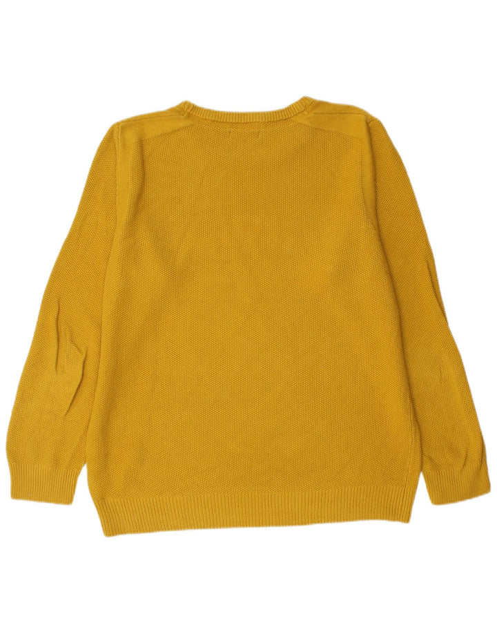 Mistral Herren-Pullover mit Rundhalsausschnitt, groß, gelbe Baumwolle