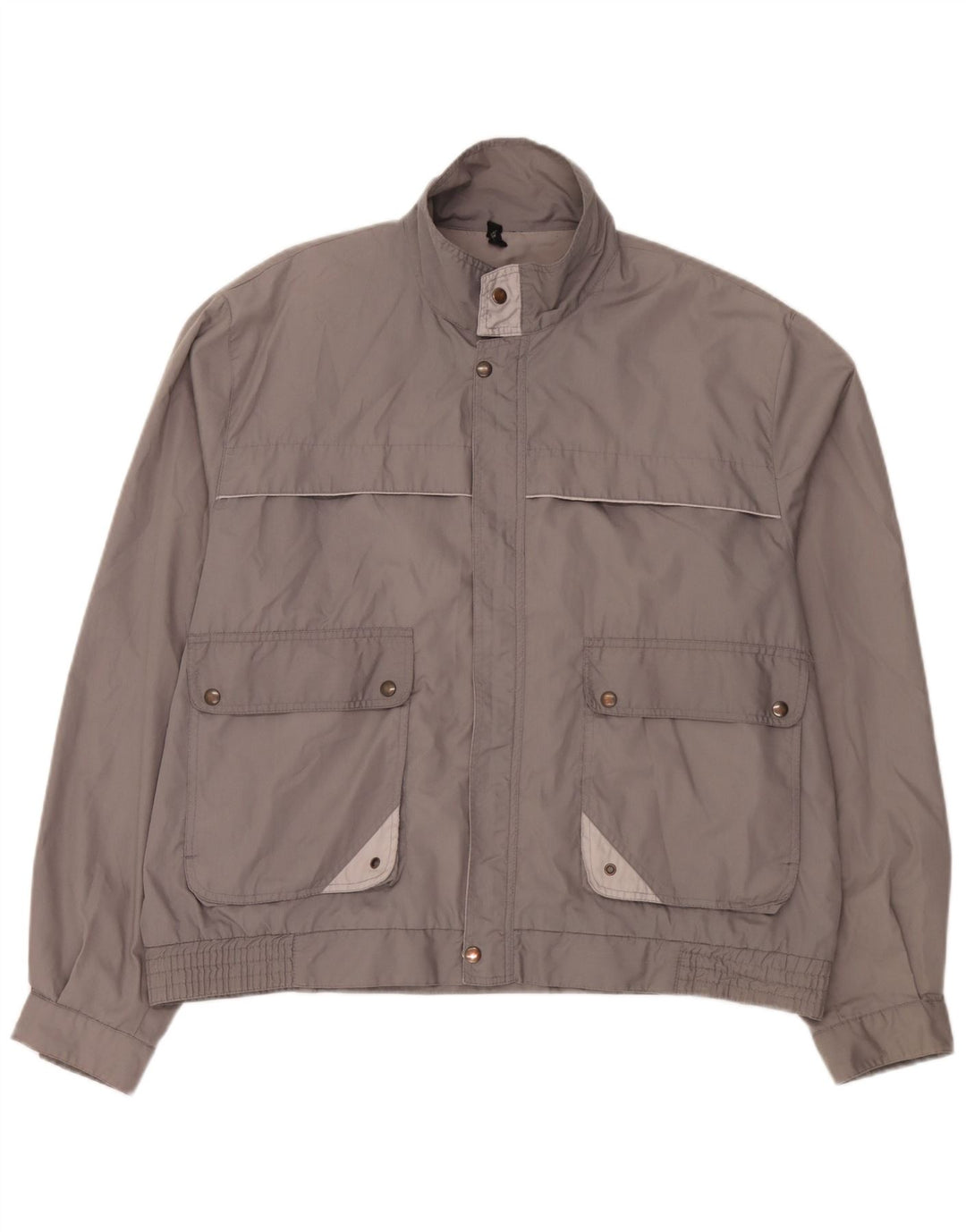 C & A Herren Bomberjacke IT 58 4XL Graues Colourblock-Polyester