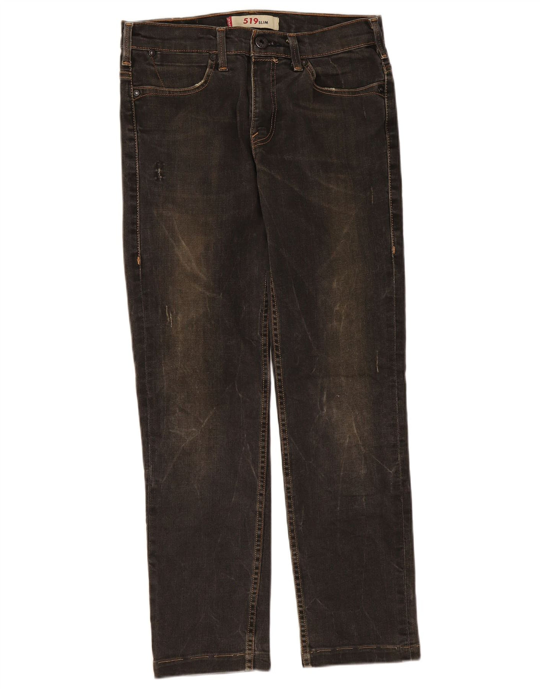 Levi's Damen 519 Slim Jeans W32 L28 Schwarze Baumwolle