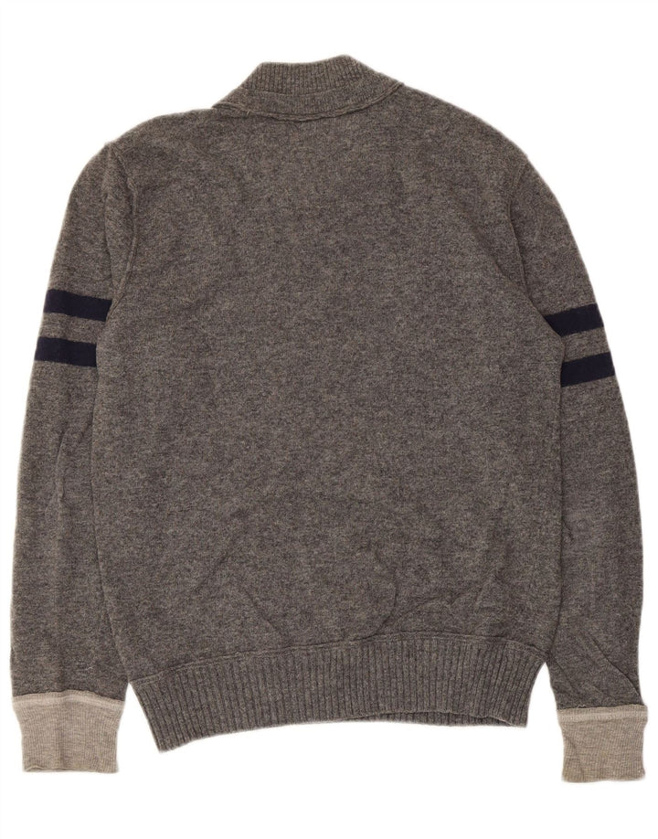 Replay Herren-Pullover mit grafischem Rundhalsausschnitt, klein, grau gestreift, Retro