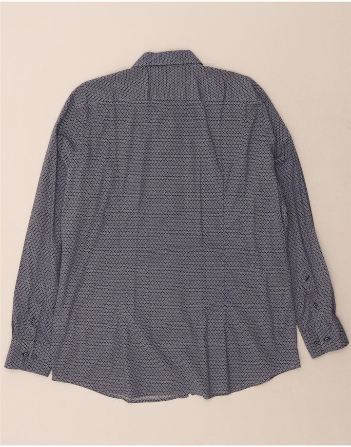 DANIEL HECHTER Mens Shaped Fit Shirt Size 43 Large Blue Floral Cotton Vintage Daniel Hechter and Second-Hand Daniel Hechter from Messina Hembry 