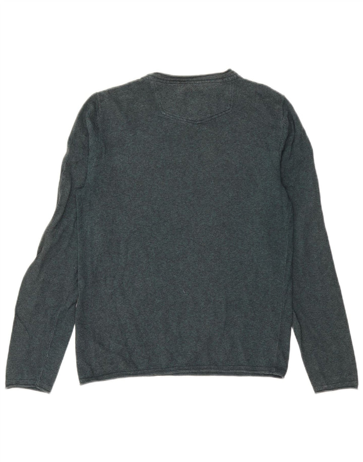 Fat Face Herren-Pullover mit Rundhalsausschnitt, kleine grüne Baumwolle