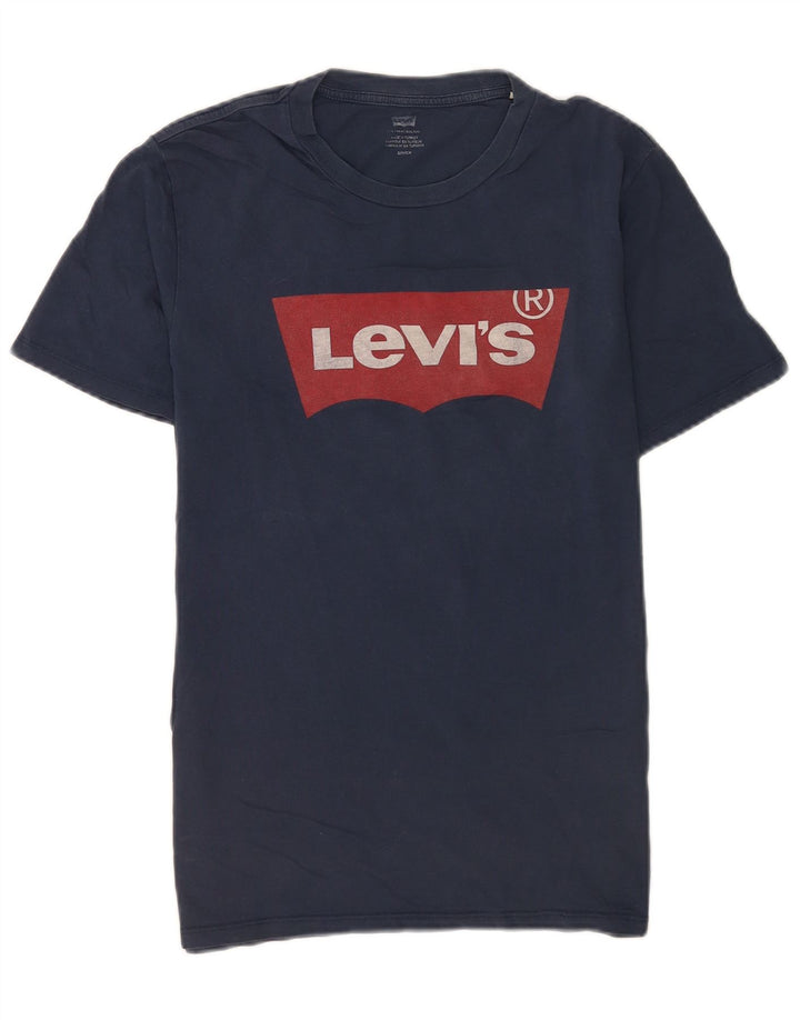 Levi's Herren-T-Shirt mit Grafik, Größe S, marineblaue Baumwolle