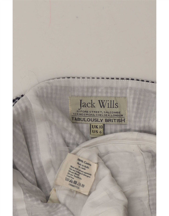 Jack Wills ärmelloser normaler Damen-Spielanzug, UK 10, klein, blau kariert, Baumwolle