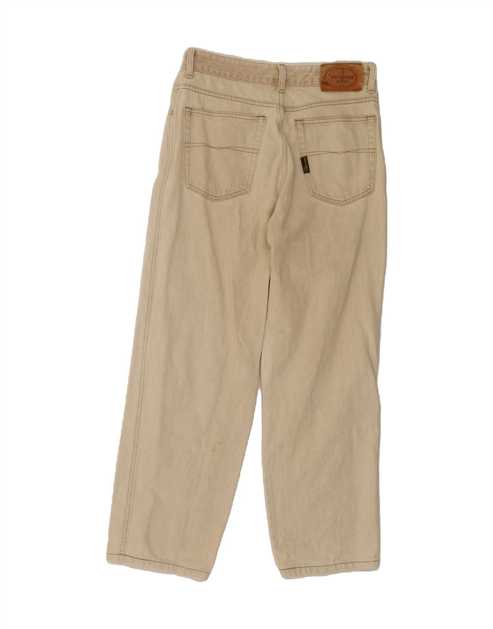 TRUSSARDI Mens Straight Jeans W35 L27 Beige Cotton Vintage Trussardi and Second-Hand Trussardi from Messina Hembry 