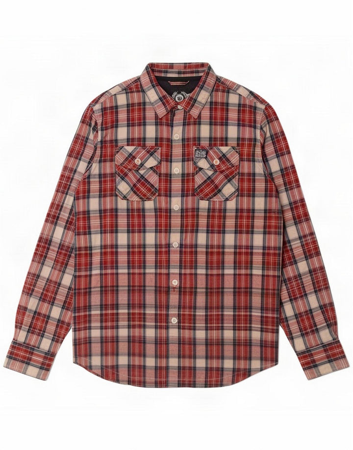 Superdry Herrenhemd Mittelrot kariert Baumwolle