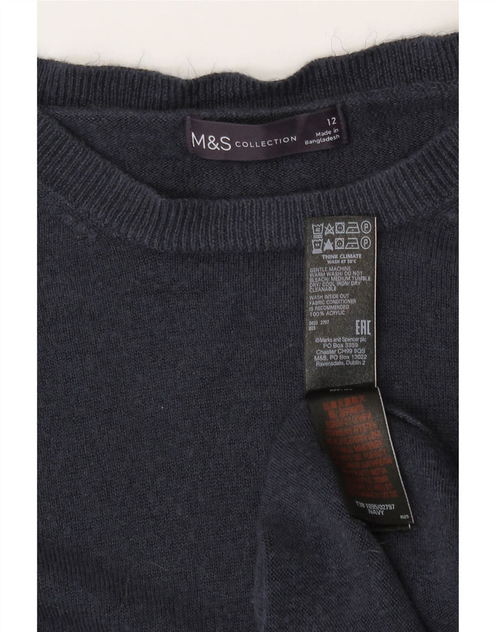 Marks & Spencer Damen-Pullover mit U-Boot-Ausschnitt, Gr. 12, mittleres Marineblau