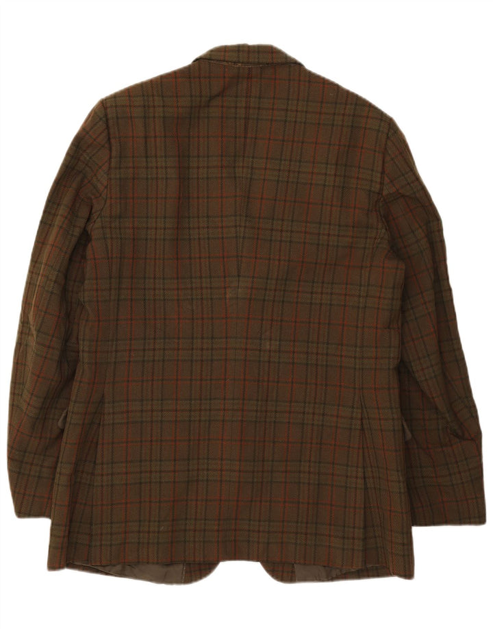 Centaur Herren-Blazer mit 2 Knöpfen, UK 38, mittlere Khaki-Karierung, Wolle