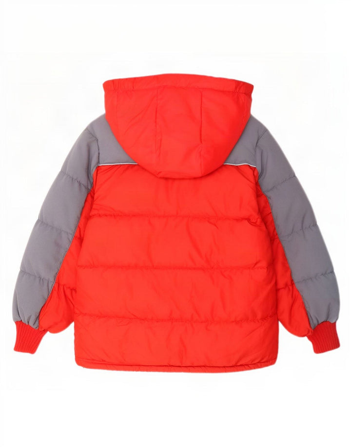 Nike Wattierte Jacke mit Kapuze für Jungen, 7–8 Jahre, XL, rotes Farbblock-Polyester