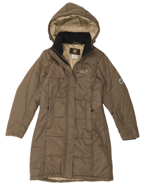 Jack Wolfskin Damen Kapuzenmantel, gepolstert, UK 10, Größe S, Khaki, Polyester