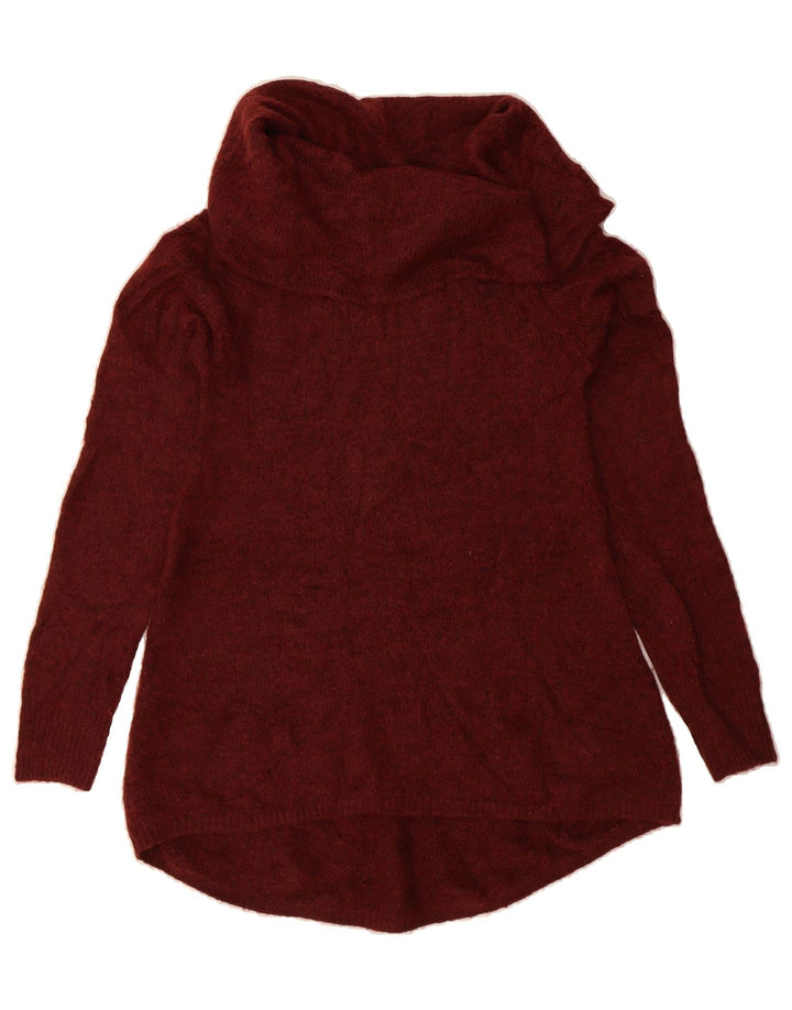 MOSSIMO Womens Roll Neck Jumper Sweater UK 10 Small Burgundy Acrylic Vintage Mossimo and Second-Hand Mossimo from Messina Hembry 