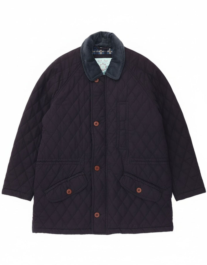 Vintage Herren Steppjacke UK 42 XL Marineblau Polyester