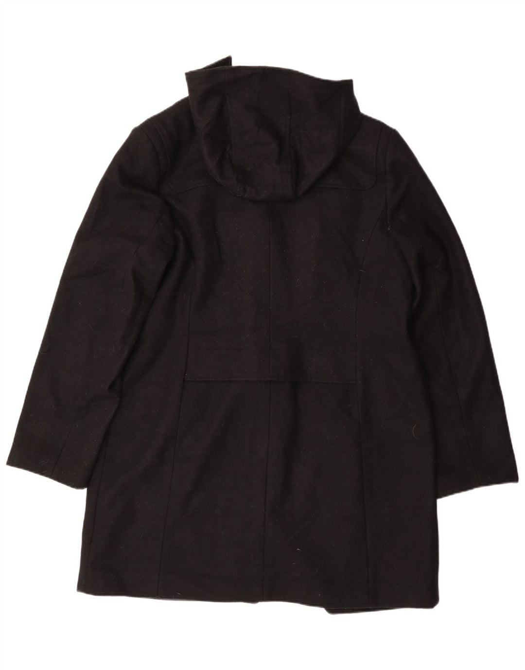 Style&Co Damen-Dufflecoat mit Kapuze, UK 16, Größe L, schwarze Wolle