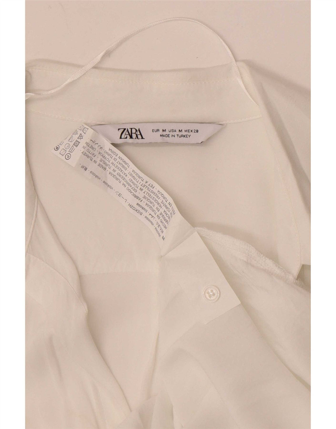 Zara Damen Hemdbluse UK 12 Mittelweiße Viskose