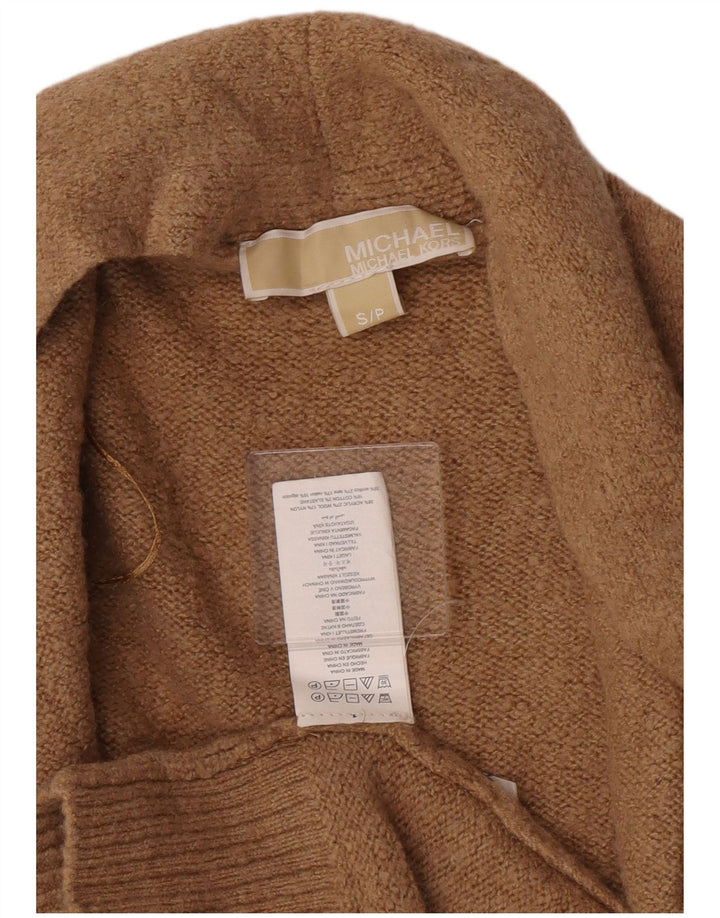 Michael Kors Damen Longline Open Cardigan Pullover UK 10 Small Beige
