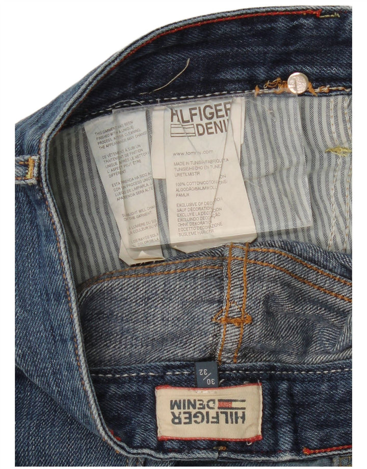 TOMMY HILFIGER Herren Distressed Straight Jeans W30 L32 Blaue Baumwolle
