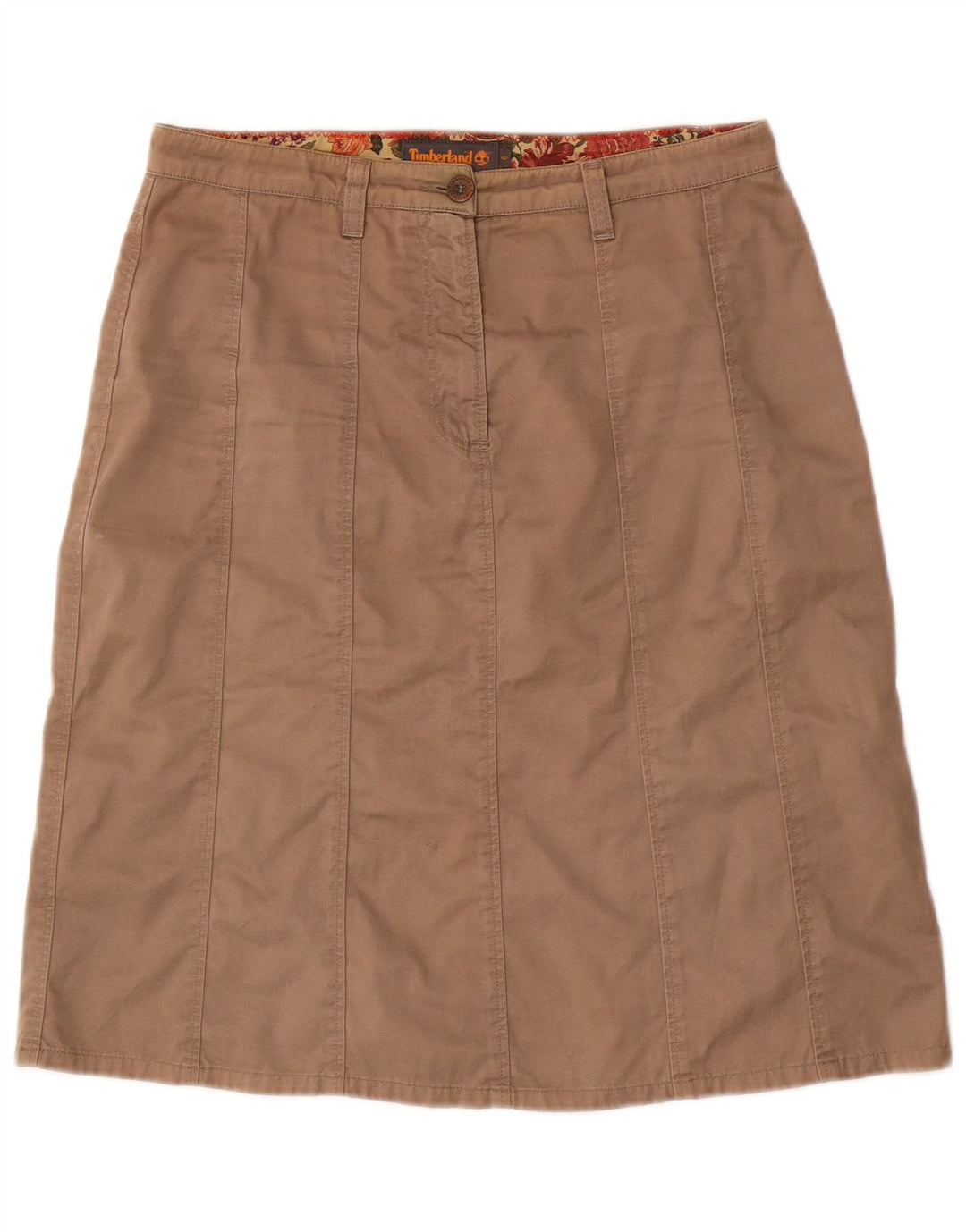 Timberland Damen A-Linienrock US 6 Medium W30 Braune Baumwolle