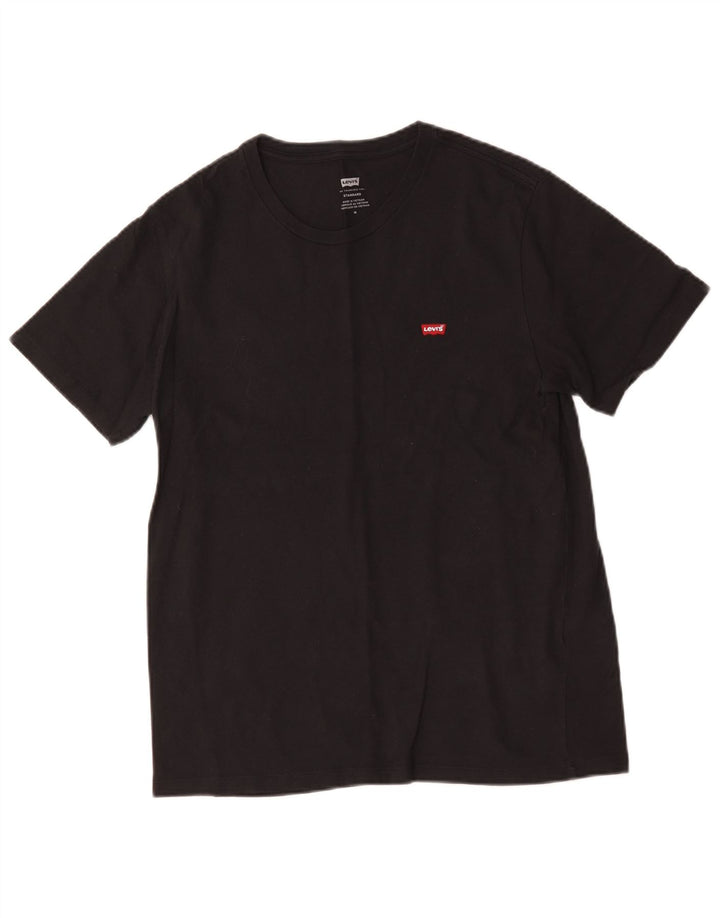 Levi's Herren Standard-T-Shirt-Oberteil aus mittelschwarzer Baumwolle