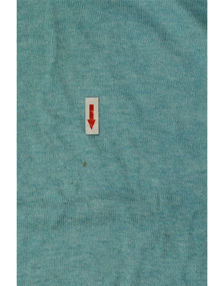 Zara Herren-Pullover mit Rundhalsausschnitt, mittelblaue Baumwolle