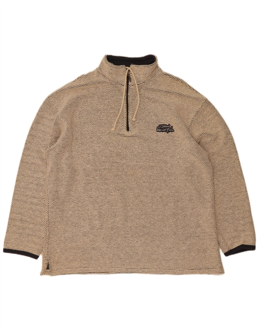 Weird Fish Herren-Sweatshirt mit Reißverschluss, XL, Beige, Baumwolle