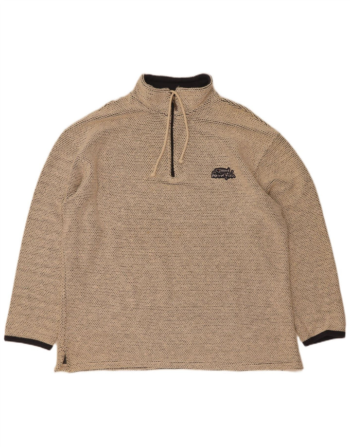 Weird Fish Herren-Sweatshirt mit Reißverschluss, XL, Beige, Baumwolle