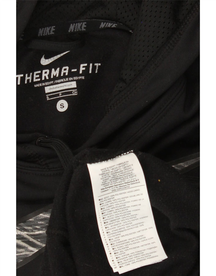 NIKE Herren Therma-Fit Graphic Hoodie Pullover Small Schwarz Polyester