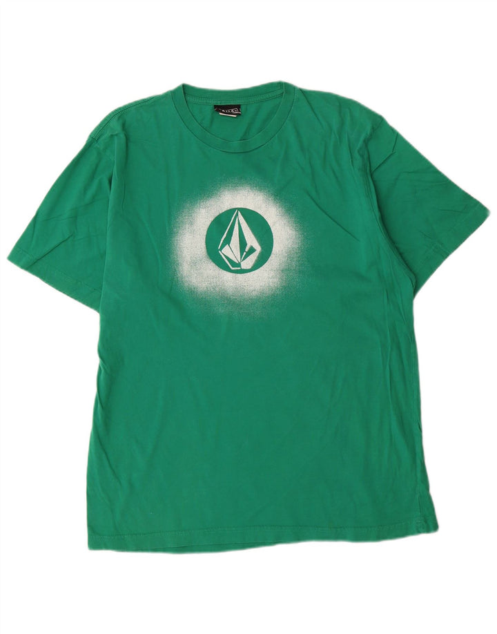 Volcom Herren-T-Shirt mit Grafik, groß, grüne Baumwolle