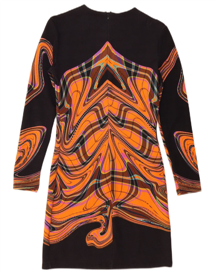 Desigual Damen Etuikleid mit abstraktem Muster UK 12 Medium Schwarz